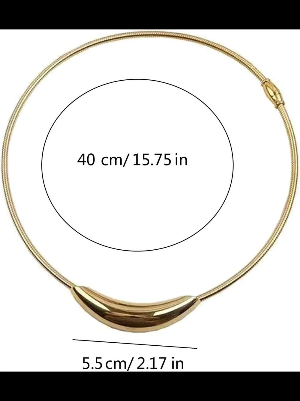 Gold Crescent Collar Necklace